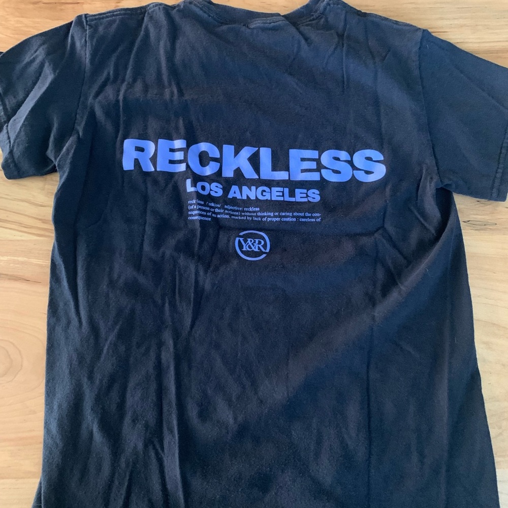 Reckless / YR mens T-shirt.. size small worn once. Like new
